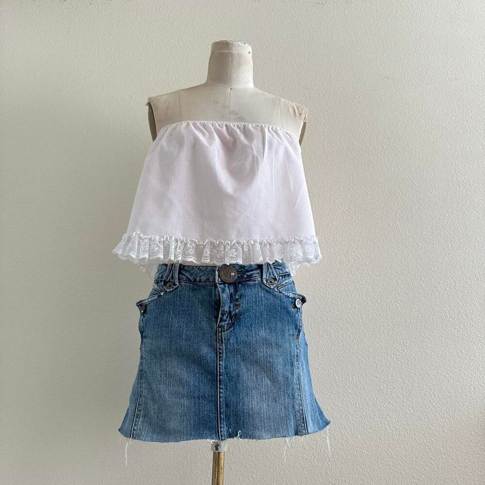 handmade light pink cotton tube top